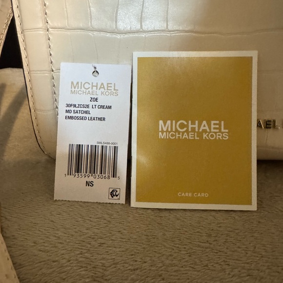 Michael Kors Zoe light cream Croc-Embossed Leather Satchel - Picture 10 of 10